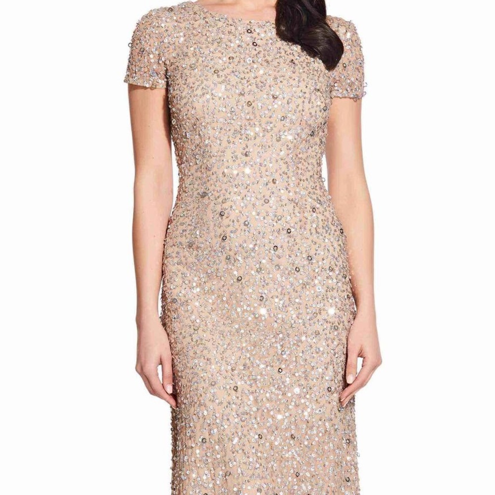 SCOOP BACK SEQUIN DRESS